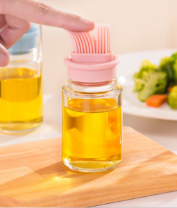 JD Home [Ready Stock]  ❤ Bekas Makanan Botol Kaca Minyak/ Food Grade High Temperature Oiler Brush Cooking Baking BBQ Tools Health Oil Glass Bottle Brush