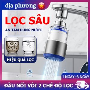 Đầu Lọc Vòi Bồn Rửa Bát Tăng Áp - Đầu Nối Vòi Nước Sinh Hoạt Khử Mùi Cặn Bẩn Lõi Lọc Lọc Sạch Nước Cửa Sổ Trong Suốt Dễ Lắp Đặt - Dùng Cho Vòi Rửa Mặt Bếp