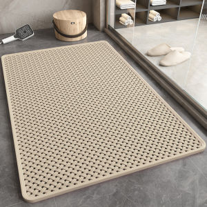 Anti-Slip Bath Mat With Enlarged Suction Cups Hundreds of Drain Holes Machine Washable PVC Odorless Shower Mat for Elder Kids Bathroom Safety