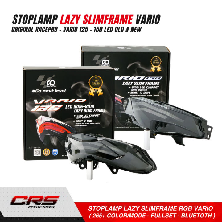 Stoplamp Lampu Belakang RGB Lazy Slim Frame RACEPRO Vario 125 150 Led Old & New Stoplamp Lazy Vario