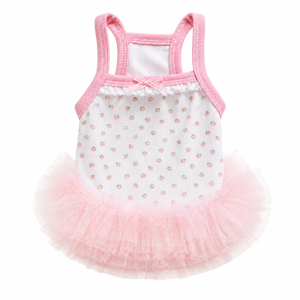 XIJIBAN Floral Print Summer Dog Cat Ballet Tutu Pink Bow Tulle Pet Princess Dress Cute Breathable Dog Slip Dress For S To XL Size