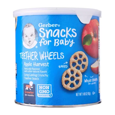Gerber Teether Wheels Apple Harvest Baby Snacks 10+M