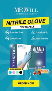 Glove Gloves 100pcs Sarung Tangan Getah Murah 手套 Nitrile Glove Powder Free Disposable Glove