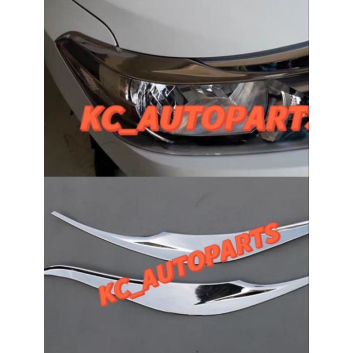 Toyota Vios Head Lamp Eyelid Eyelip Chrome Trim Front HeadLight Lamp ...