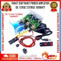 Paket Siap Rakit Power Amplifier DC 12Volt Stereo 100Watt Miniatur. 