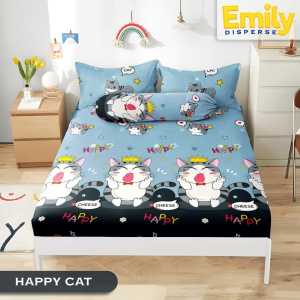 SPREI KARAKTER MOTIF KUCING LUCU CAT LOVES UK 180 x 200 KING  DAN 120X200 SINGLE / SPREI ANAK LUCU