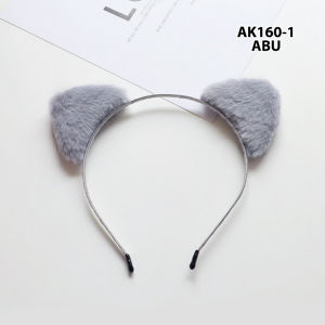 Bando Korea Perempuan Dewasa Aksen Kuping Kucing Bahan Kain Bulu Fashion korea Aksesoris AK160