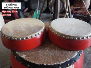 Trống mảnh gỗ mặt da kích thước 23cm