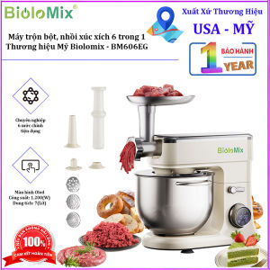 Máy trộn bột nhồi xúc xích 6 trong 1. Thương hiệu Mỹ cao cấp Biolomix - BM606EG. Hàng chính hãng