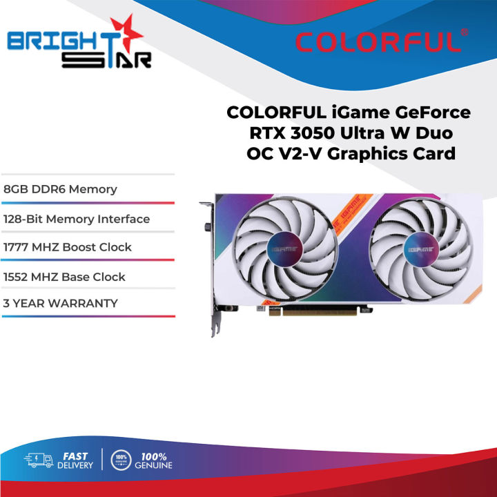 Y*様 COLORFUL iGAME RTX3050 Ultra W OC 8G Colorful iGame GeForce RTX 3050 Ultra W Duo OC V2-V 8GB GDDR6 Graphic