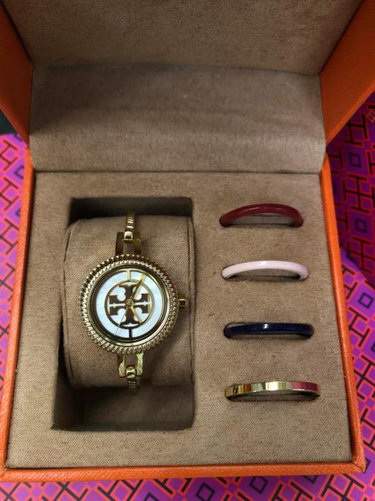 TORY BURCH REVA BANGLE WATCH GIFT SET GOLDTONE STAINLESS STEEL MULTI COLOR Lazada PH