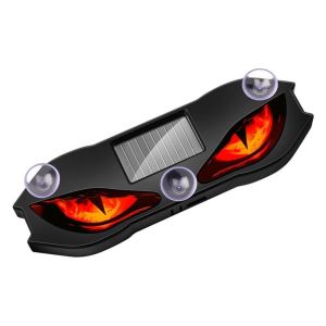 BIMI Wireless Solar LED Car Light Suction Cup Dynamic Display Devil Eyes Car Lights  Vibration Lights on Car Warning Light