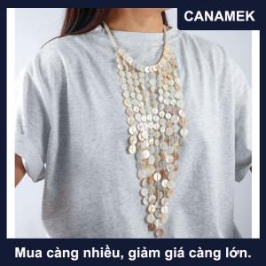 【CANAMEK】 Hạt làm bằng tay dệt vỏ tua Vòng cổ mùa hè bãi biển phong cách nhiều lớp xương đòn chuỗi phụ kiện trang sức thời trang của phụ nữ