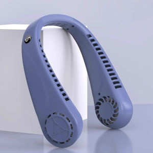 Portable Mini Neck Fan Battery USB Rechargeable Bladeless Personal Cooling Office Fans (4000mAh)Dual Cooling Mini Fan