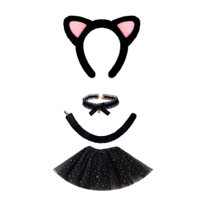 3/4 Trang Phục Mèo Trang Phục Cosplay mèo bờm tai chuông Choker đuôi tutu Halloween động vật trang phục cải trang Bộ phụ kiện