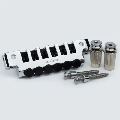 Guyker GM004 Wraparound Guitar Bridge with Locking Stud & Deluxe Zinc Alloy TP2 TunePro Tailpiece