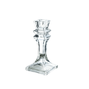 MIKE DUNBAR Transparent Glass Candle Holder Vintage Romantic Clear Glass Candlestick Exquisite Thicken Roman Column Candlestick Wedding Decoration