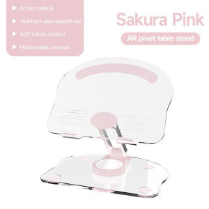 Foldable Non-Slip Tablet Stand Desktop Phone Stand Transparent Acrylic 360 ° Rotation Stand Holder