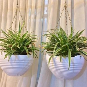 2PCS Self-Watering Hanging Planter Plastic Hanging Basket Flower Pot Garden Flower Plant Container