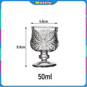 Masely Household Diamond Goblet Wine Whiskey Glass 50ML Champagne Fruit Juice Wine Glass 1Pc