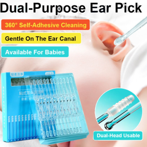 2in1 Sticky Ear Pick Cleaning Cotton Swab Dual-End Ear Cleaning Swab Disposable Cleaning Ear Scoop Ear Wax Sticks