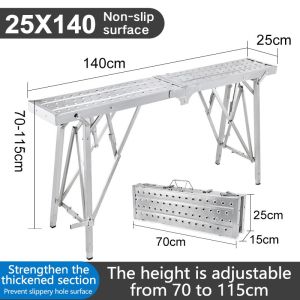 Folding Ladder Platform Portable Scaffolding Mobile Stepper Height Adjustable