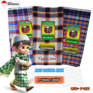 Sarung anak laki Junior Size 80x100cm-Kain Sarung Tenun Kotak anak Junior Usia 5-12th -Aurora Store