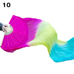 RANG 150cm Gradient Color Dancer Practice Silk Fans Belly Dancing Fan Long Silk Fans Rayon Silk Fans