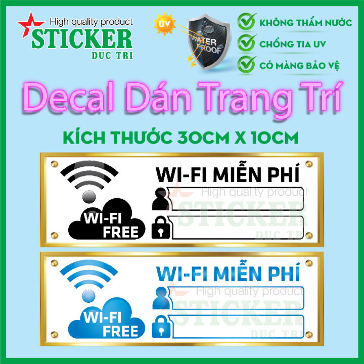 🔥 DECAL DÁN Wifi Free, Logo Biển Báo Wifi Miễn Phí, Sticker Đăng Nhập ...