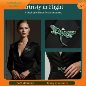 ❣️❣️❣️ Fashion Women Dragonfly Brooch With Rhinestone Wings Ornament Coat Accessory For Casual Or Evening Events