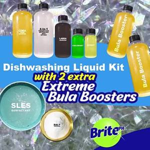 Dishwashing Liquid Kit DIY - with x2 Extreme Bula Booster (Makes 17 liters of dishwashing liquid)