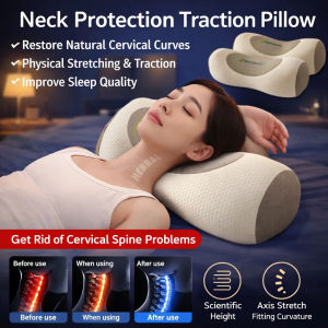 Buckwheat Neck Protection Traction Pillow Lumbar Support Pillow Cylindrical Sleep Aid Herbal Buckwheat Pillow Core 全荞麦护颈反弓牵引枕