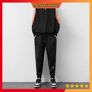 Bộ đồ thể thao Nam Phối Cam Thu Đông Phong Cách Trẻ Trung Bộ thể thao Nam Khóa Kéo Cotton Chéo Nhập Cao Cấp BN12 - MINHSTORE 66