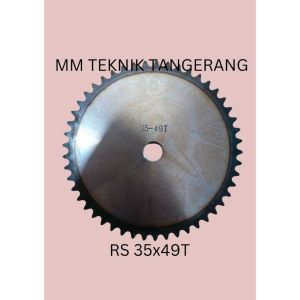 Sprocket RS 35 x 49 T Gear Rantai Single Gir gigi Z 49T RS35 -1 35Z49 35X49T 35-1 tipe B Sproket spr 35-49T 35x1x49T 35-1-49T MMB