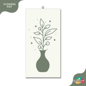 TENNESY HIASAN DINDING BUNGA VAS FLOWER POT SOFT GREEN 15x30CM WALL DECOR PAJANGAN KAYU POSTER DEKORASI DINDING KAMAR RUMAH