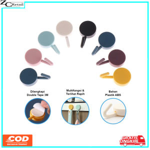HOOK Gantungan Baju MACARON Bulat Tempel Dinding Wall Hook Stiker Dinding Kail Tempel Kuat Multifungsi Serbaguna