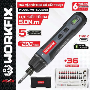 [ CHÍNH HÃNG ] Máy Bắt Vít Mini WORKFIX WF-S0505B  Lực siết 5Nm 3 Tốc độTặng 26 Món Phụ Kiện