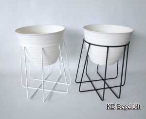 STANDING POT JUMBO + BONUS POT 27CM / RAK BUNGA BESI MURAH