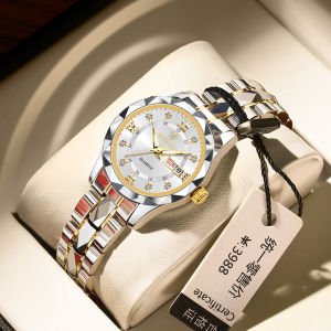 BINBOND gold watch for women waterproof 2024 sale original korean style pawnable fashion tungsten steel calendar luminous display women casual watches