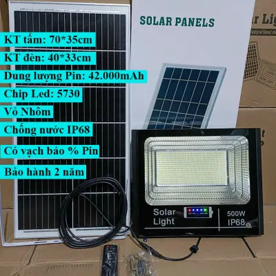Đèn Năng Lượng Mặt Trời 500W Mẫu Báo Pin Mới Chiếu Sáng Sân Vườn