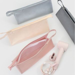 BAGUO(霸果) แบบพกพาได้ กระเป๋าใส่ไดร์เป่าผม อุปกรณ์จัดระเบียบสำหรับเดินทาง กันฝุ่นกันฝุ่น กระเป๋าเก็บเครื่องยืดผม มัลติฟังก์ชั่ ซิปออกแบบได้ ถุงเก็บม้วนผม กระเป๋าใส่เครื่องสำอาง