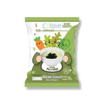 Cubbe ข้าวตุ๋น คิ้วบ์ สำหรับ 6เดือน+ ข้าวผสมผัก ผลไม้ ครบจบใน1ซอง ใหม่ ชงร้อน สำหรับ 8เดือน+ มีฮาลาล