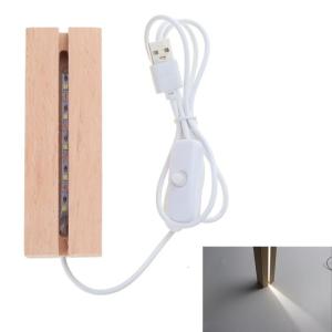 Hình chữ nhật hiển thị bệ Màn hình LED cơ sở bằng gỗ thắp sáng cơ sở đứng màu ấm nhựa nghệ thuật Acrylic đứng