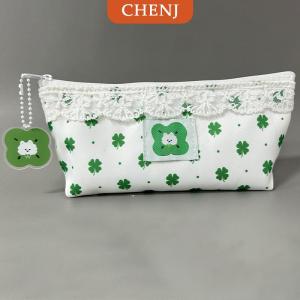 [COD] CHENJ กระเป๋าใส่ปากกาดีไซน์ลายดอกไม้ลูกไม้หวานความจุมากกล่องดินสออเนกประสงค์อุปกรณ์สำหรับนักเรียน