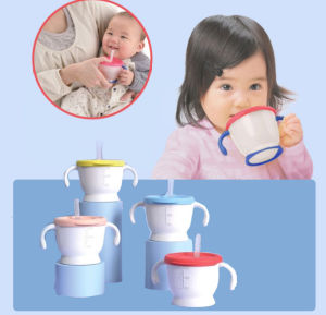 Cốc tập uống cho bé ống hút silicon bình nhựa PP cao cấp không BPA Dung tích 150ml