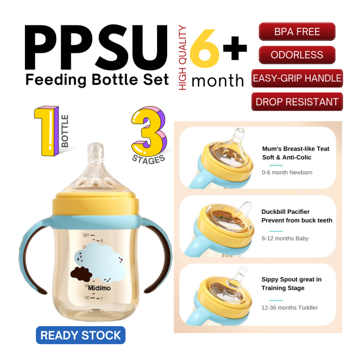 Mum's K Baby Feeding Bottle PPSU Milk Bottle 240ml 300ml Drop