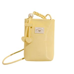 LIFE SHOPS Da PU Túi đeo chéo mini Đa chức năng Màu sắc đồng nhất Túi đeo vai đơn Thường ngày Phong cách Hàn Quốc Túi vuông nhỏ Người phụ nữ