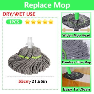 2 in 1 Dehydrated Mop Self-Wringing Twist Mops for Floor Cleaning Wet & Dry Mop