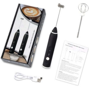 Máy Tạo Bọt Cafe Mini 3 Tốc Độ Sử Dụng Pin Đánh Trứng Mini Cầm Tay Không Dây