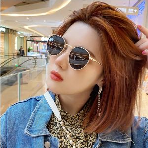 Trend Star Same Style Glasses: European and American Small Oval Shades Light Sunglasses Anti Radiation Eyeglass for Woman